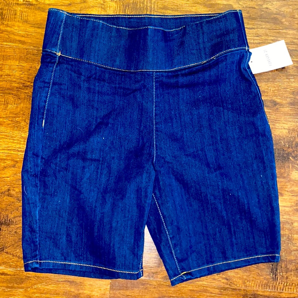 Denim Biker Shorts